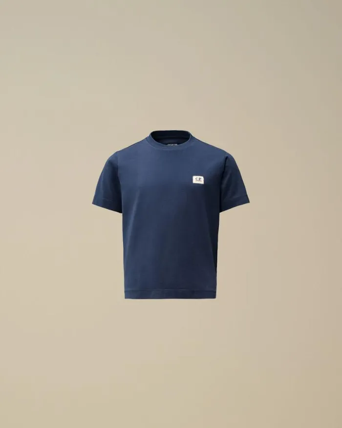 CP Company Clothing 23 U16 Cotton Jersey 301 Logo TShirt Estate Blue 8211 Kids