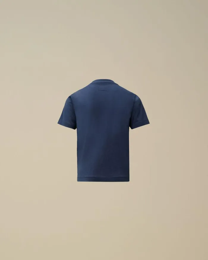 CP Company Clothing 23 U16 Cotton Jersey 301 Logo TShirt Estate Blue 8211 Kids