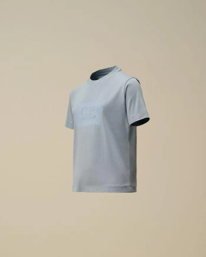 CP Company Clothing 48 U16 Cotton Jersey 301 Label Style TShirt Flint Stone Blue 8211 Kids CP Company Clothing 48 U16 Cotton Jersey 301 Label Style TShirt Flint Stone Blue 8211 Kids