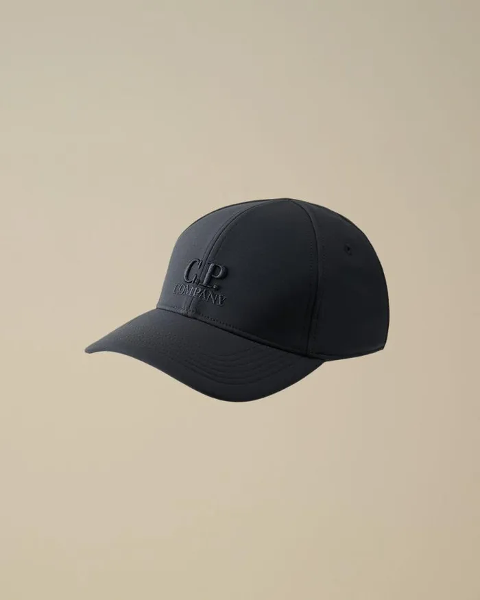CP Company Hats CP ShellR Logo Cap Total Eclipse Blue 8211 Man