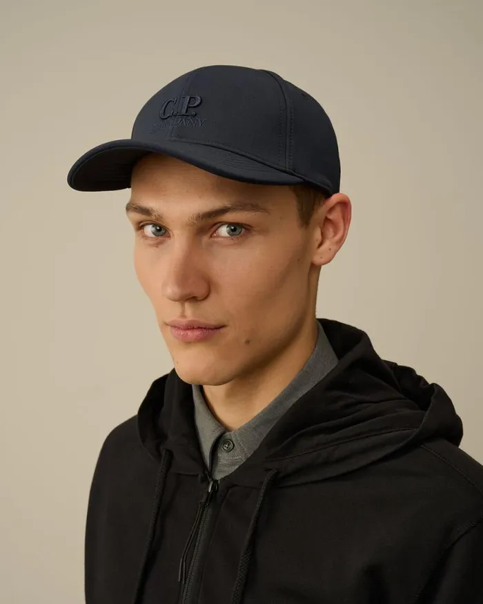 CP Company Hats CP ShellR Logo Cap Total Eclipse Blue 8211 Man
