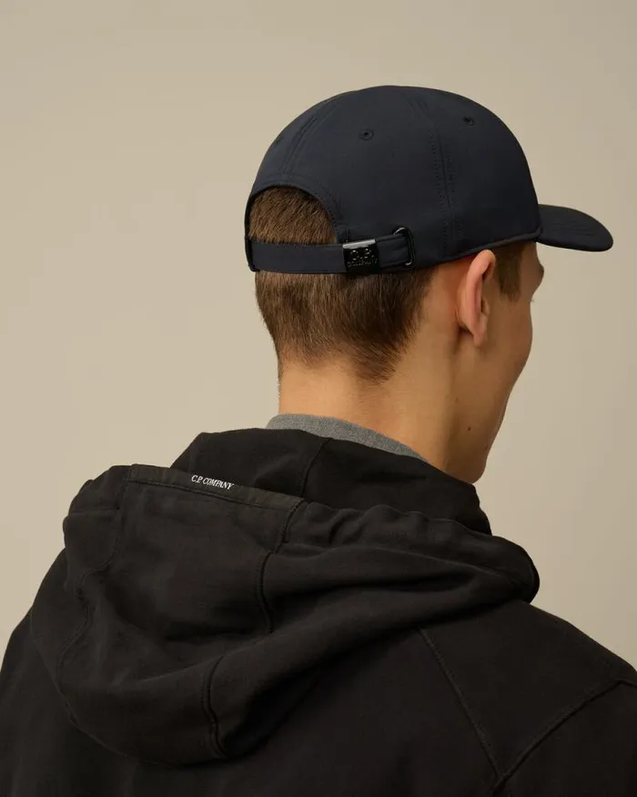 CP Company Hats CP ShellR Logo Cap Total Eclipse Blue 8211 Man