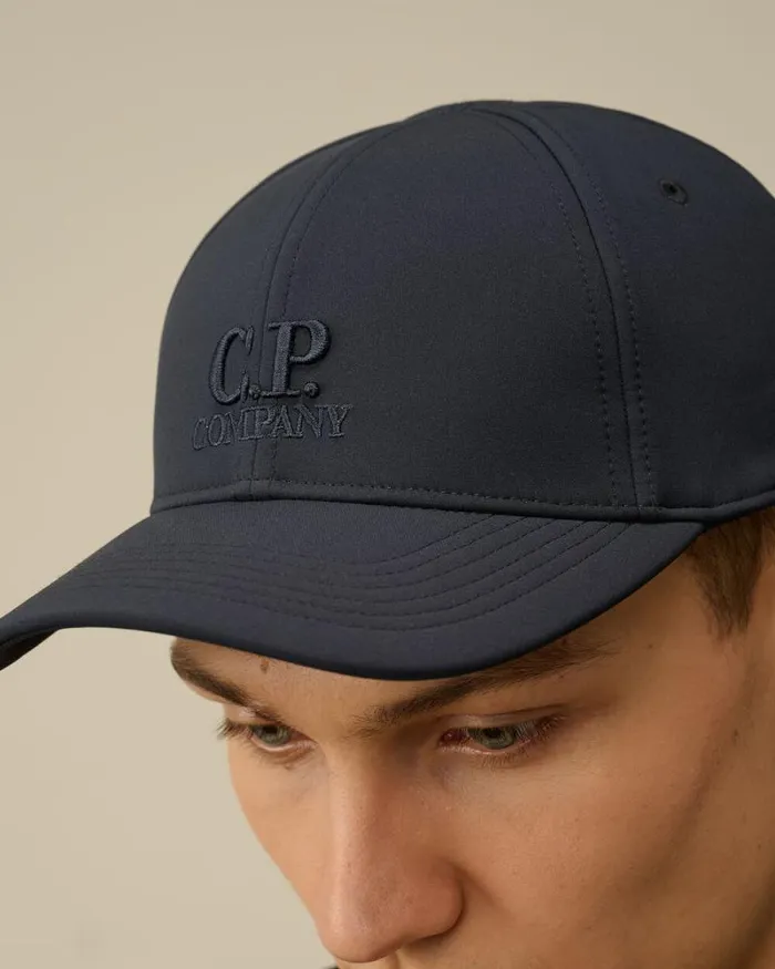 CP Company Hats CP ShellR Logo Cap Total Eclipse Blue 8211 Man