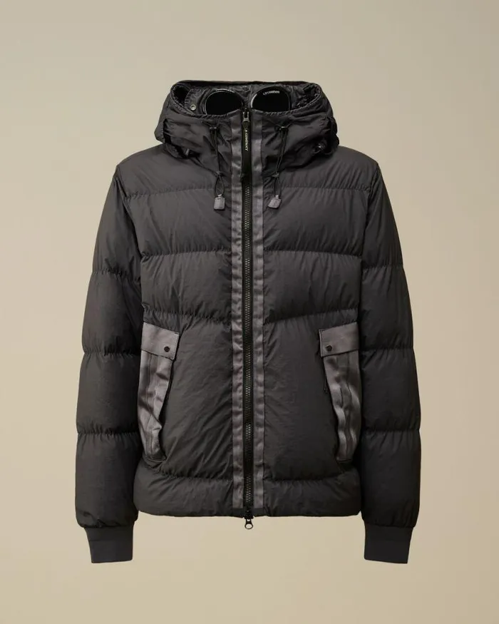 CP Company Jacket and Coats BiTM Goggle Down Jacket Black Sand 8211 Man
