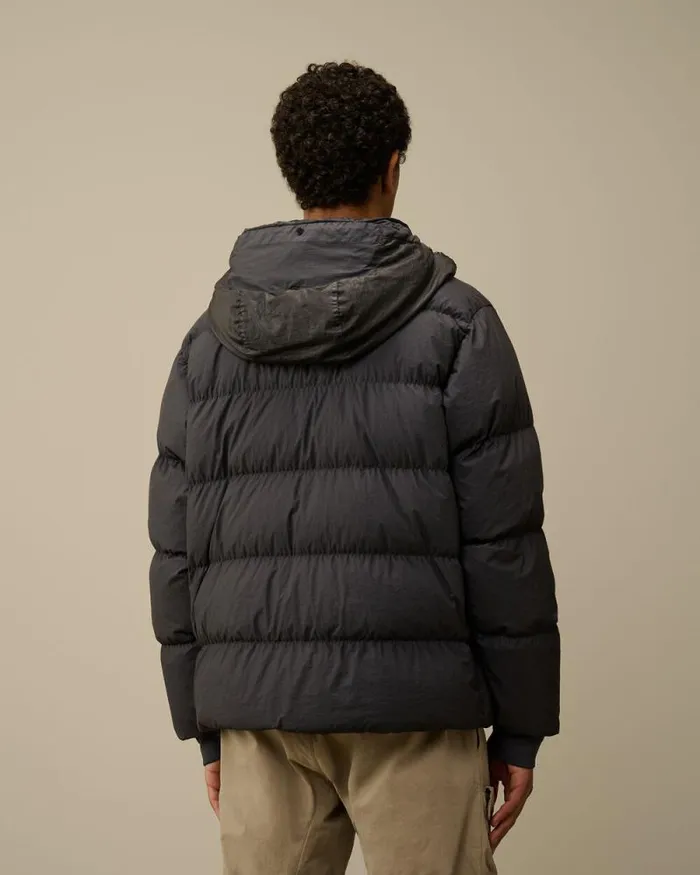 CP Company Jacket and Coats BiTM Goggle Down Jacket Black Sand 8211 Man