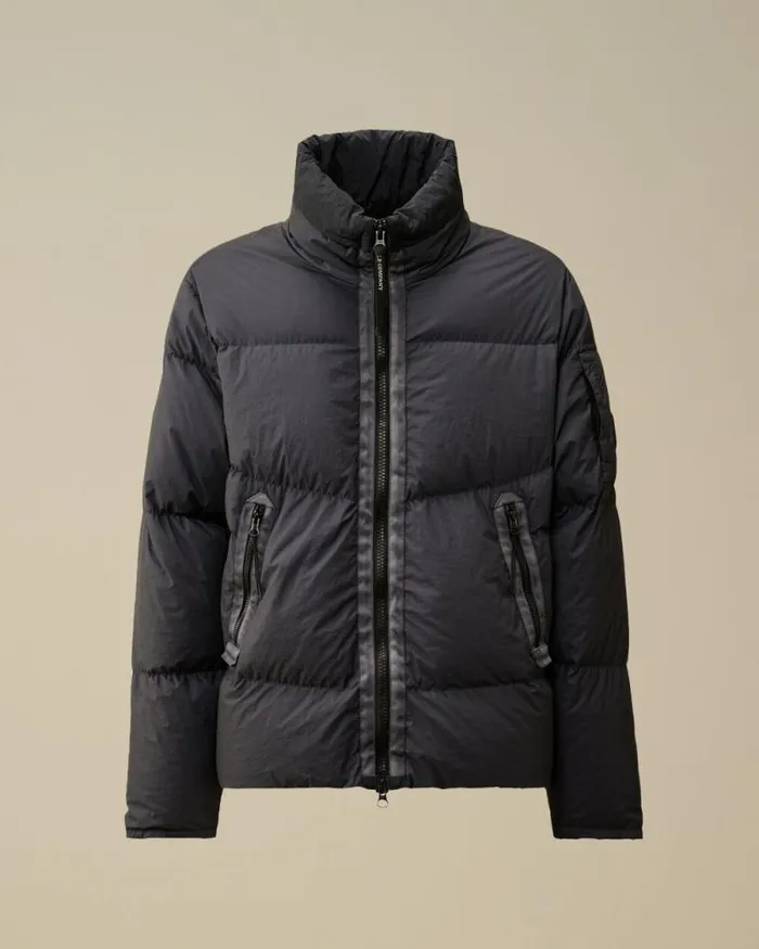 CP Company Jacket and Coats BiTM Hooded Down Jacket Black Sand 8211 Man