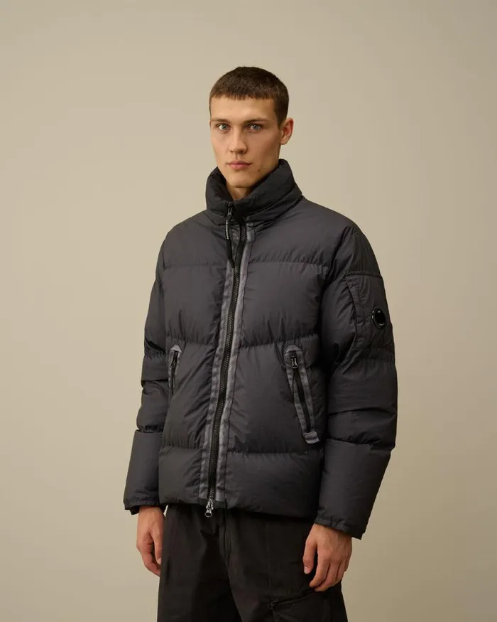 CP Company Jacket and Coats BiTM Hooded Down Jacket Black Sand 8211 Man