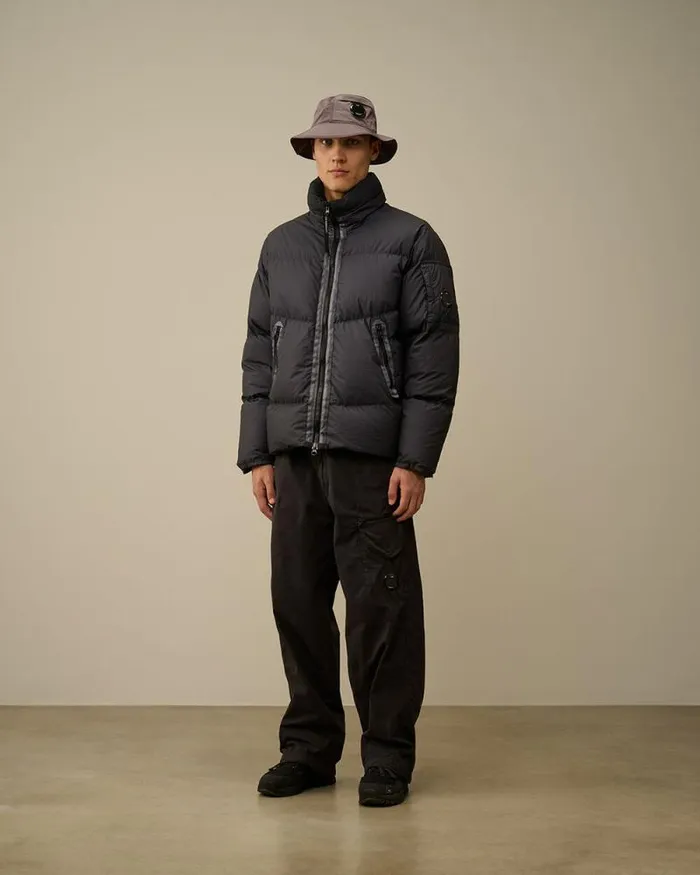 CP Company Jacket and Coats BiTM Hooded Down Jacket Black Sand 8211 Man