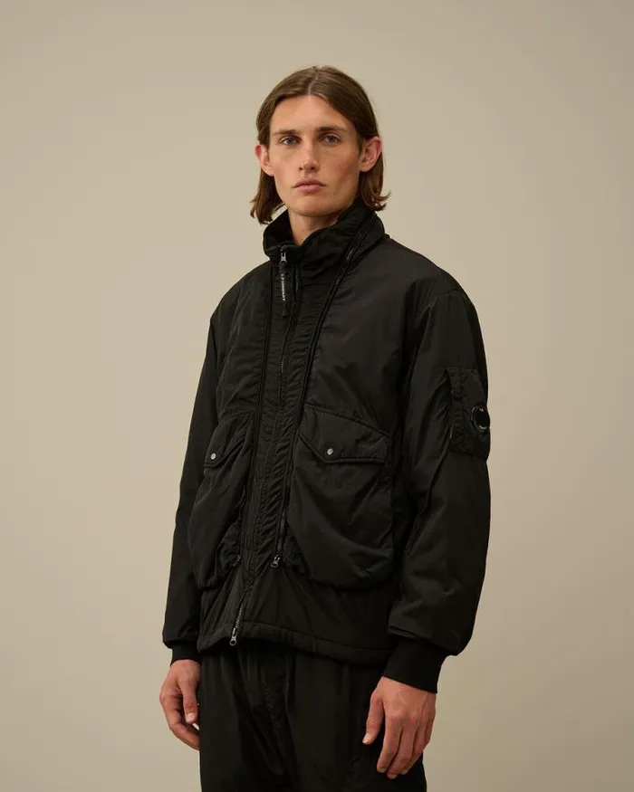 CP Company Jacket and Coats ChromeR Body Zippers Padded Jacket Black 8211 Man