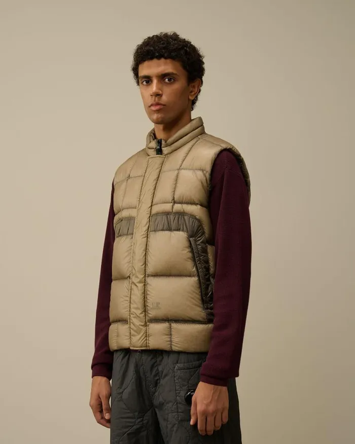 CP Company Jacket and Coats DD Shell Down Vest Vintage Khaki Beige 8211 Man
