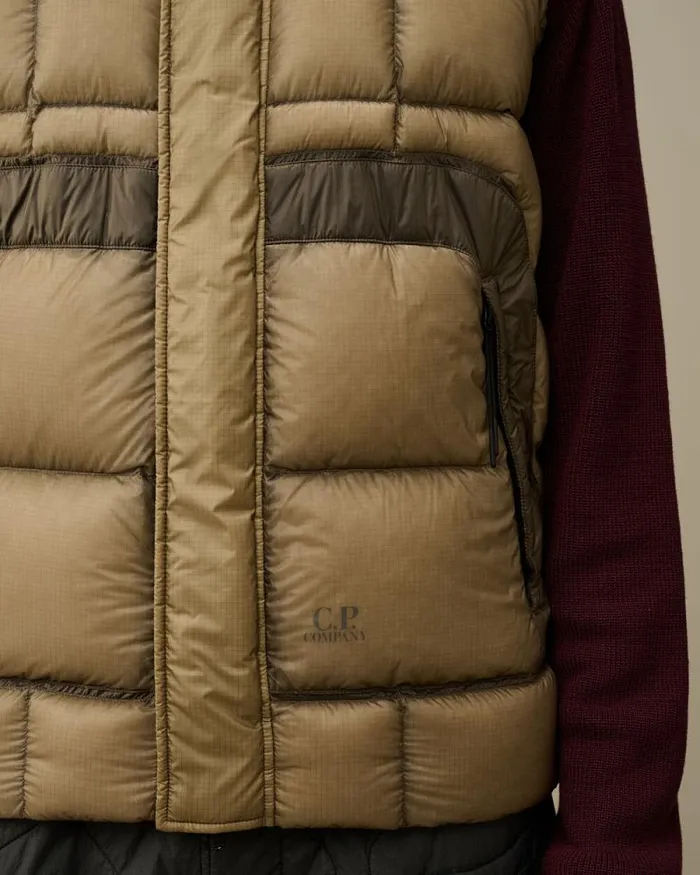 CP Company Jacket and Coats DD Shell Down Vest Vintage Khaki Beige 8211 Man