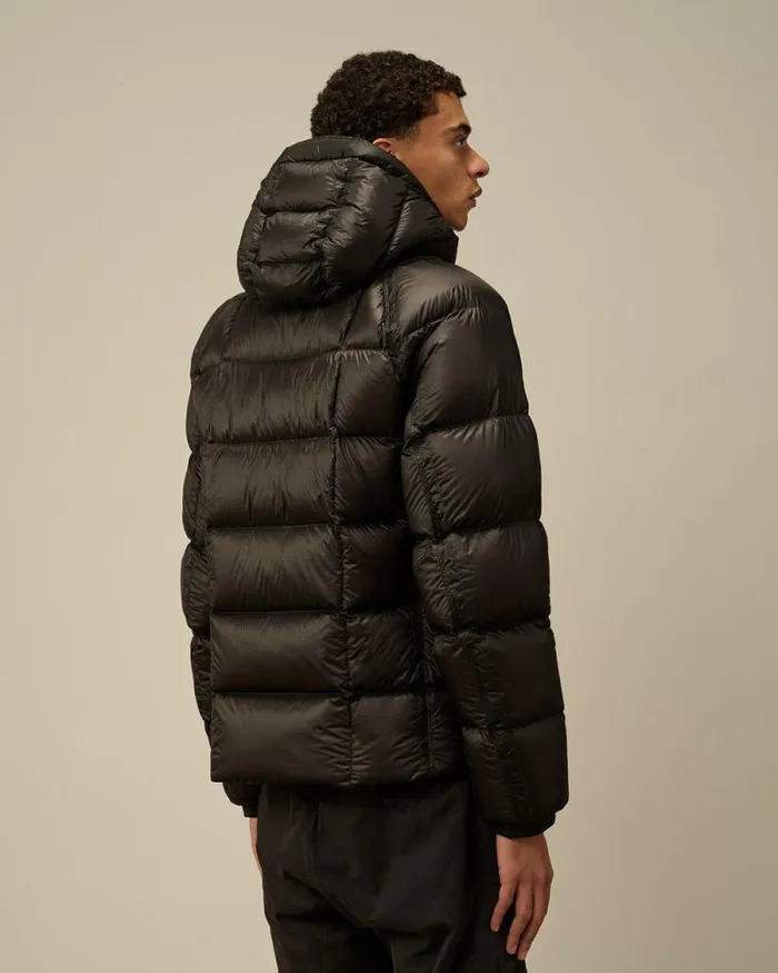 CP Company Jacket and Coats DD Shell Hooded Medium Down Jacket Black 8211 Man