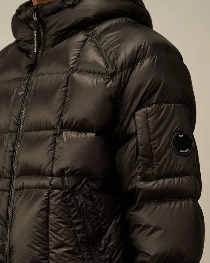 CP Company Jacket and Coats DD Shell Hooded Medium Down Jacket Black 8211 Man