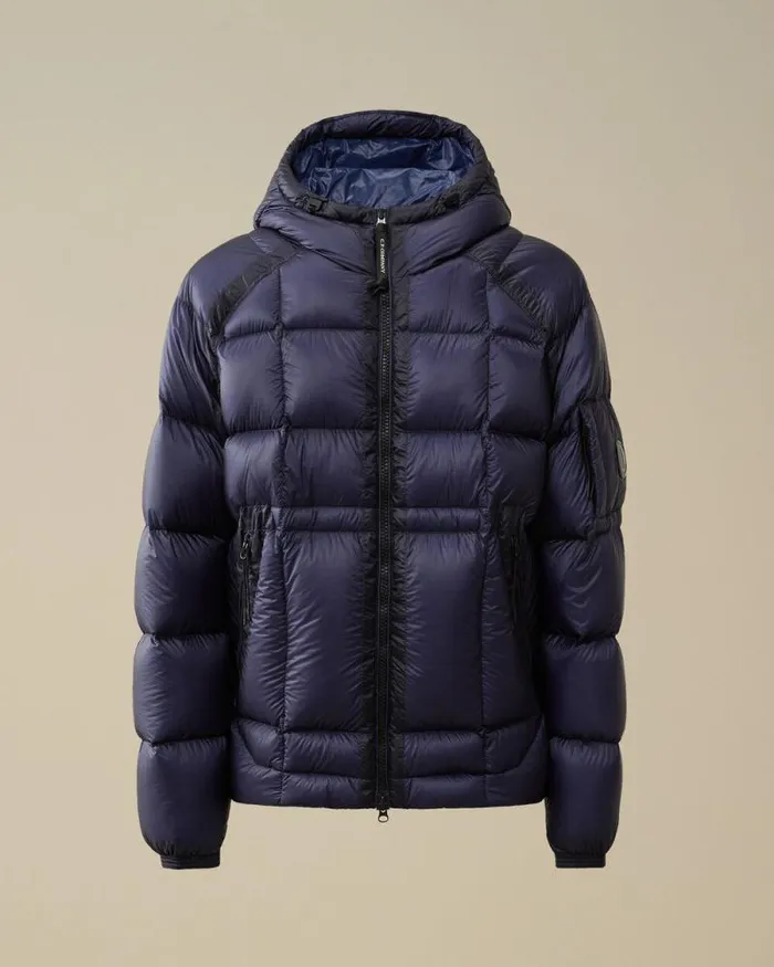 CP Company Jacket and Coats DD Shell Hooded Medium Down Jacket Estate Blue 8211 Man CP Company Jacket and Coats DD Shell Hooded Medium Down Jacket Estate Blue 8211 Man