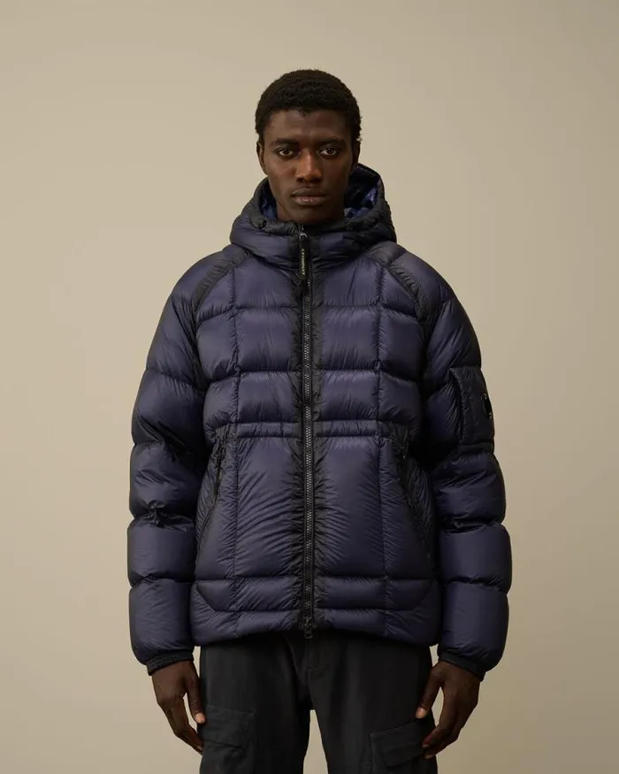 CP Company Jacket and Coats DD Shell Hooded Medium Down Jacket Estate Blue 8211 Man