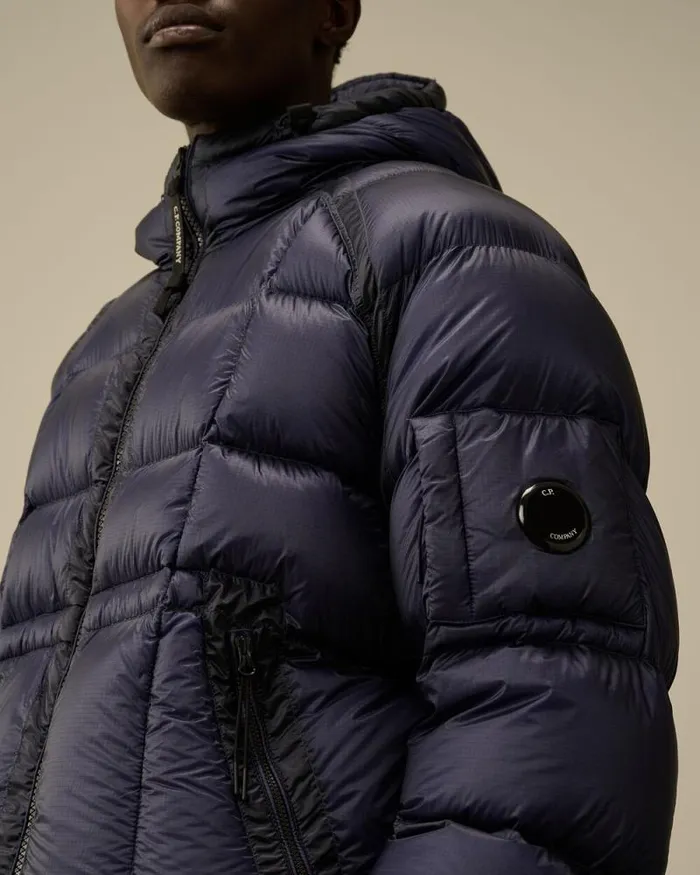 CP Company Jacket and Coats DD Shell Hooded Medium Down Jacket Estate Blue 8211 Man