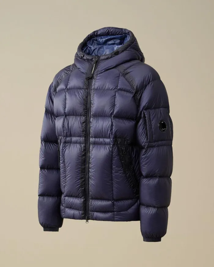 CP Company Jacket and Coats DD Shell Hooded Medium Down Jacket Estate Blue 8211 Man