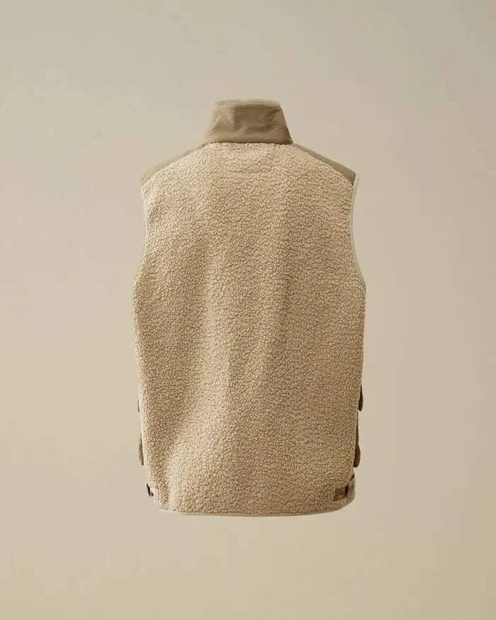 CP Company Jacket and Coats Polar Shell Mixed Vest Vintage Khaki Beige 8211 Man