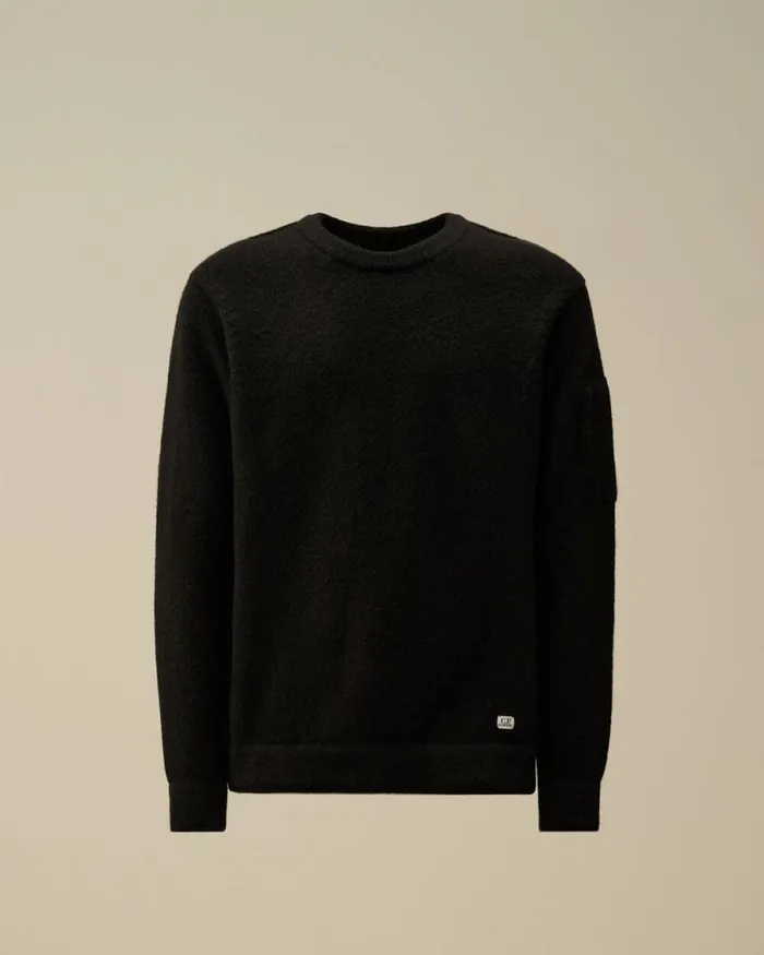 CP Company Jumpers Alpaca Soft Crewneck Knit Black 8211 Man