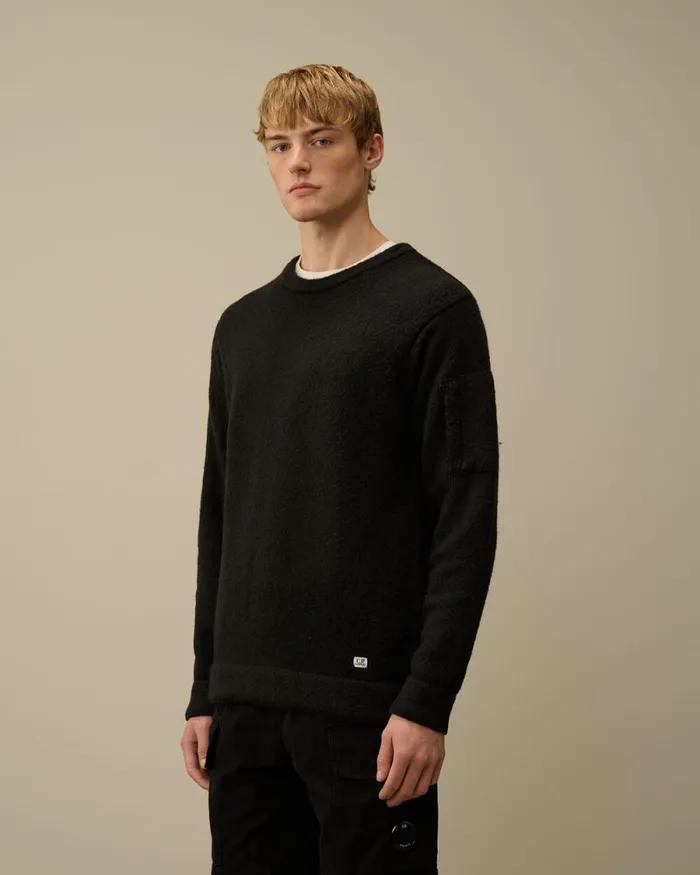 CP Company Jumpers Alpaca Soft Crewneck Knit Black 8211 Man
