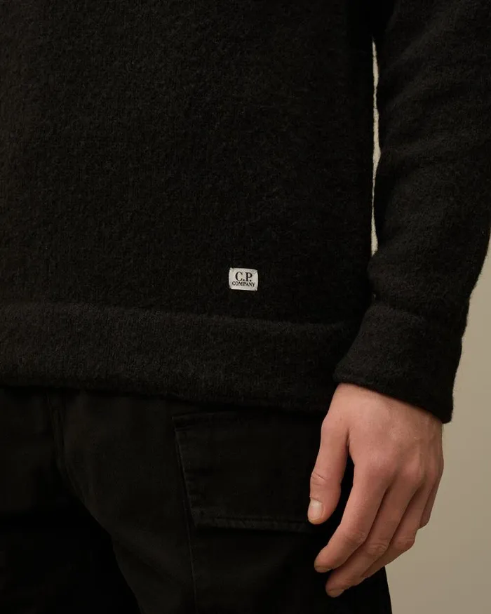 CP Company Jumpers Alpaca Soft Crewneck Knit Black 8211 Man
