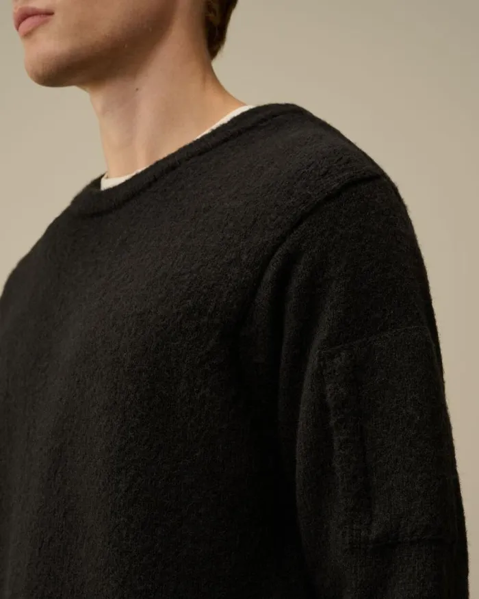CP Company Jumpers Alpaca Soft Crewneck Knit Black 8211 Man