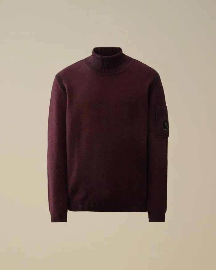 CP Company Jumpers Fleece Knit Turtleneck Knit Potent Purple 8211 Man