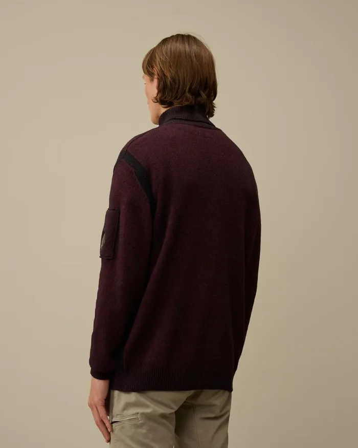CP Company Jumpers Fleece Knit Turtleneck Knit Potent Purple 8211 Man