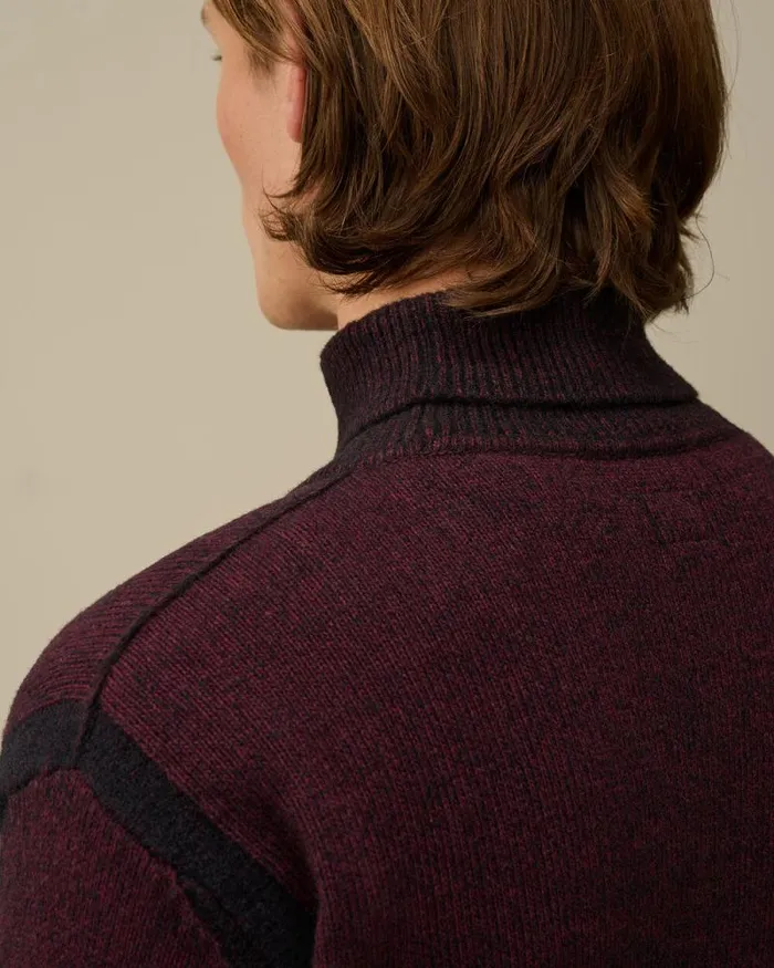 CP Company Jumpers Fleece Knit Turtleneck Knit Potent Purple 8211 Man