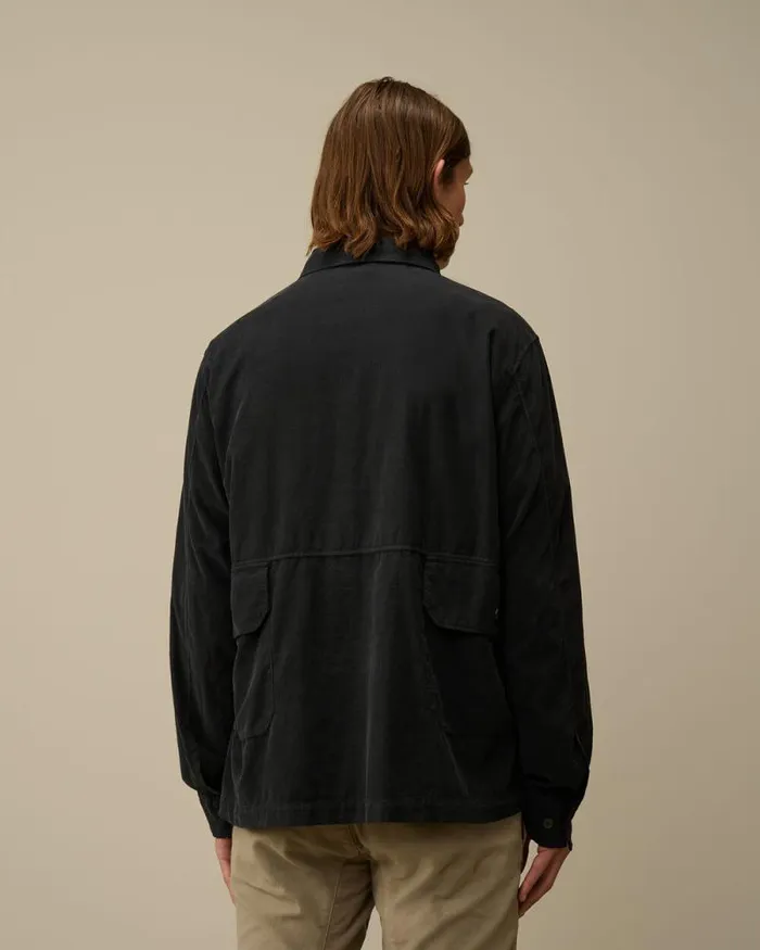CP Company Overshirt Corduroy Buttoned Overshirt Black Sand 8211 Man