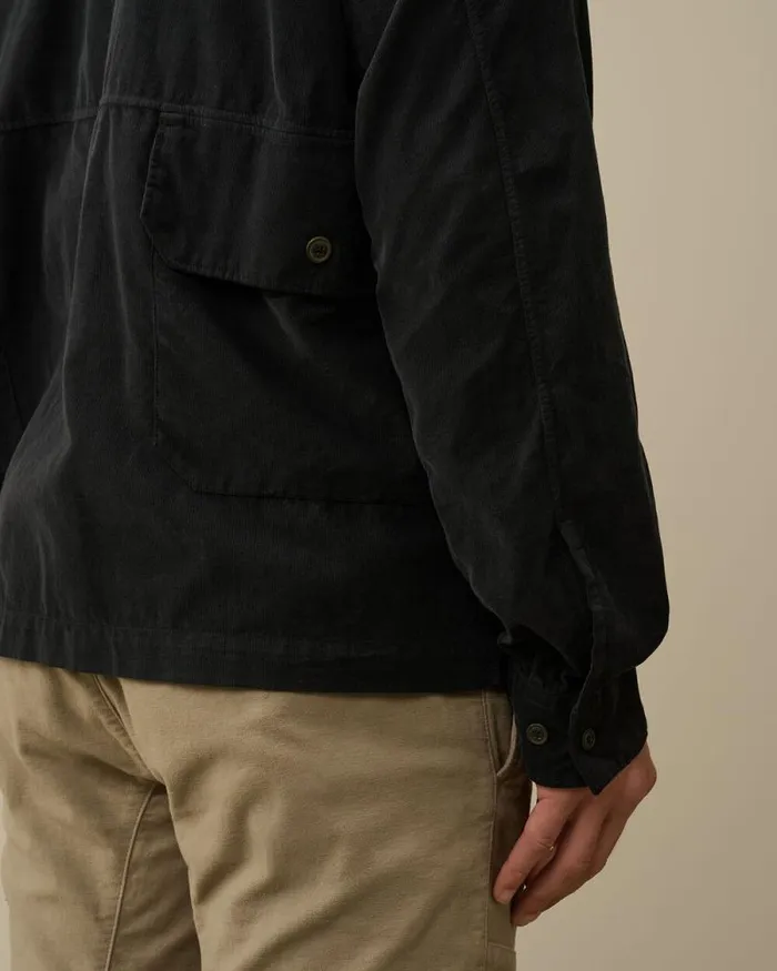 CP Company Overshirt Corduroy Buttoned Overshirt Black Sand 8211 Man