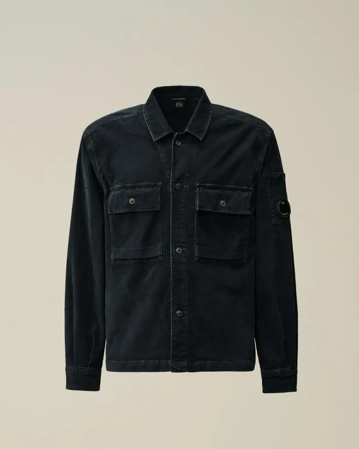 CP Company Overshirt Corduroy Buttoned Utility Overshirt Total Eclipse Blue 8211 Man CP Company Overshirt Corduroy Buttoned Utility Overshirt Total Eclipse Blue 8211 Man