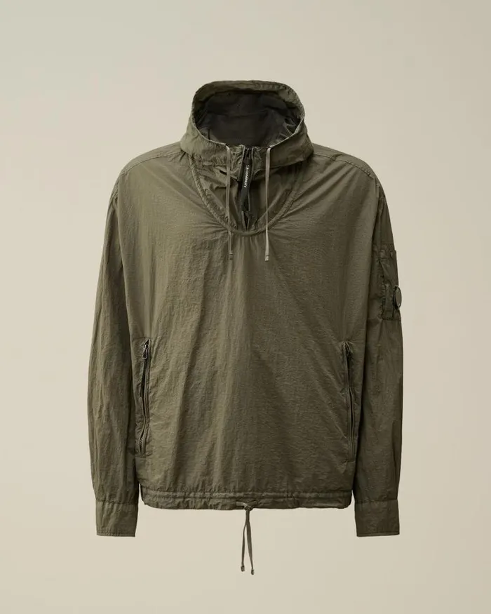 CP Company Overshirt TaylonL Half Zipped Hooded Overshirt Grape Leaf Green 8211 Man