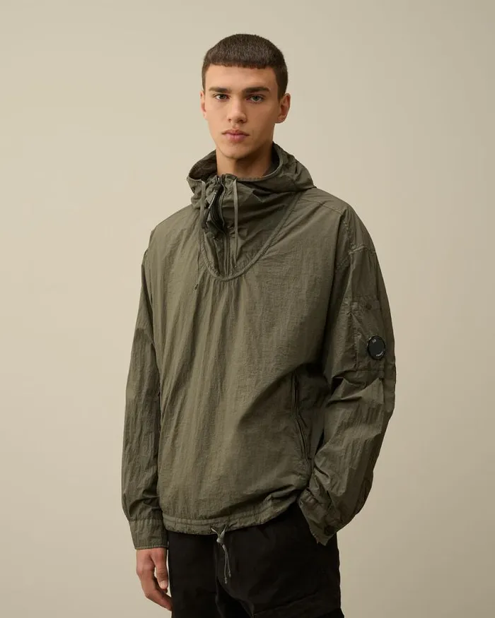 CP Company Overshirt TaylonL Half Zipped Hooded Overshirt Grape Leaf Green 8211 Man