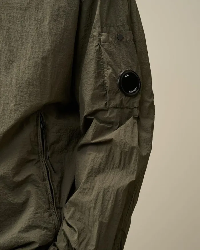 CP Company Overshirt TaylonL Half Zipped Hooded Overshirt Grape Leaf Green 8211 Man