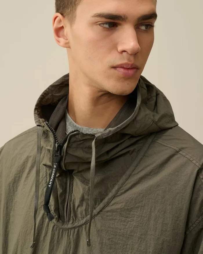 CP Company Overshirt TaylonL Half Zipped Hooded Overshirt Grape Leaf Green 8211 Man