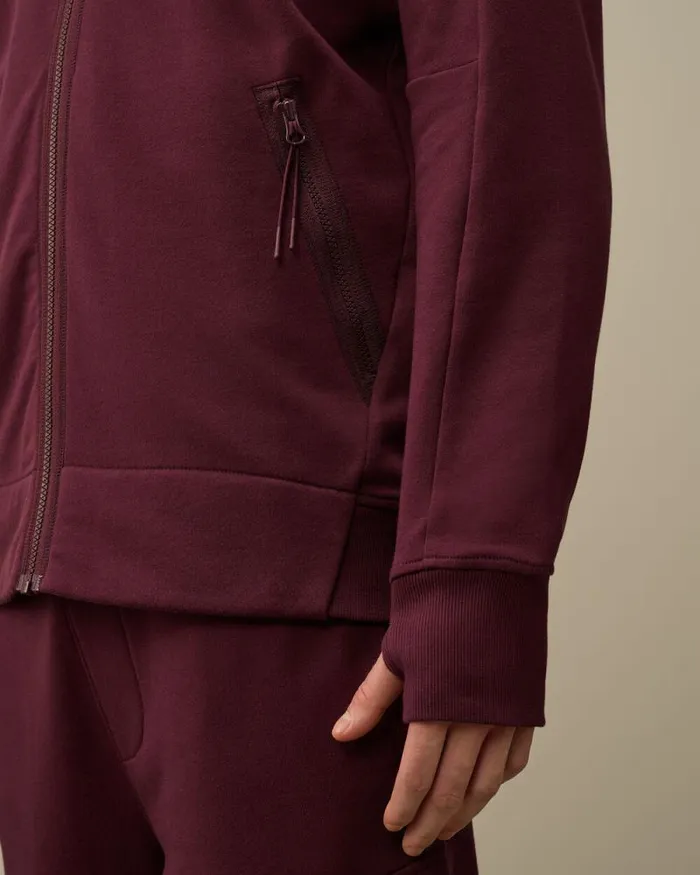 CP Company Sweatshirts Diagonal Raised Fleece Goggle Zipped Hooded Sweatshirt Potent Purple 8211 Man