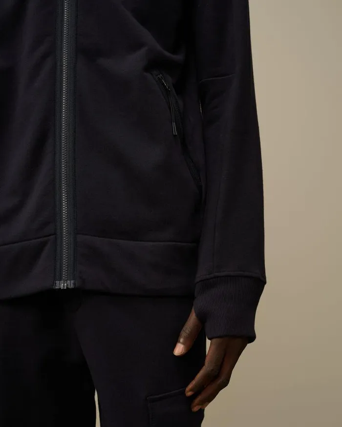 CP Company Sweatshirts Diagonal Raised Fleece Goggle Zipped Hooded Sweatshirt Total Eclipse Blue 8211 Man