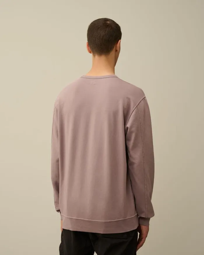 CP Company Sweatshirts Light Fleece Crew Neck Sweatshirt Purple Dove 8211 Man