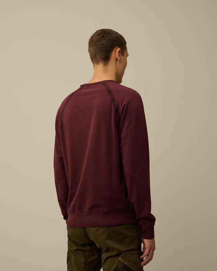 CP Company Sweatshirts Light Fleece Logo Crew Neck Sweatshirt Potent Purple 8211 Man