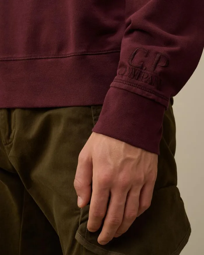 CP Company Sweatshirts Light Fleece Logo Crew Neck Sweatshirt Potent Purple 8211 Man