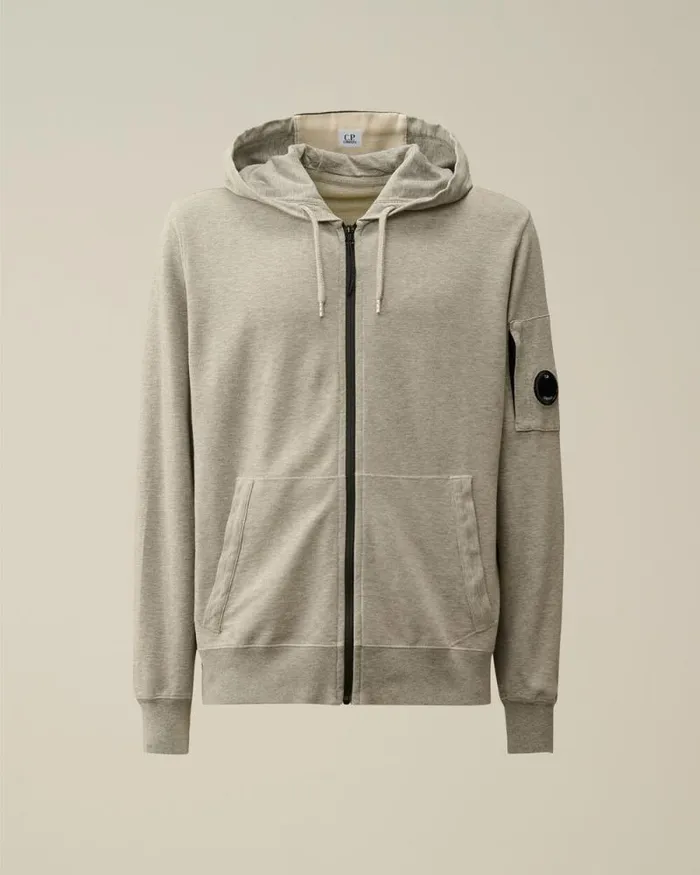 CP Company Sweatshirts Light Fleece Zipped Hooded Sweatshirt Greystone Melange 8211 Man CP Company Sweatshirts Light Fleece Zipped Hooded Sweatshirt Greystone Melange 8211 Man