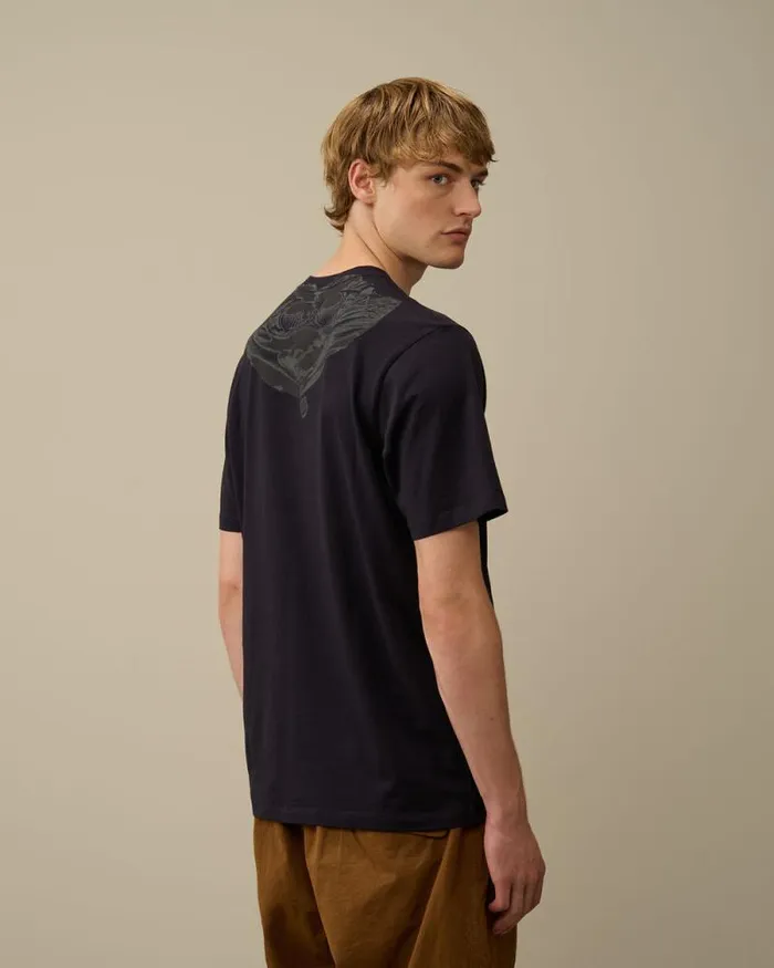 CP Company Tshirts and Polo 301 Jersey Back Goggle TShirt Total Eclipse Blue 8211 Man