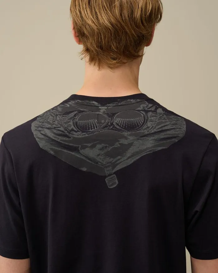 CP Company Tshirts and Polo 301 Jersey Back Goggle TShirt Total Eclipse Blue 8211 Man