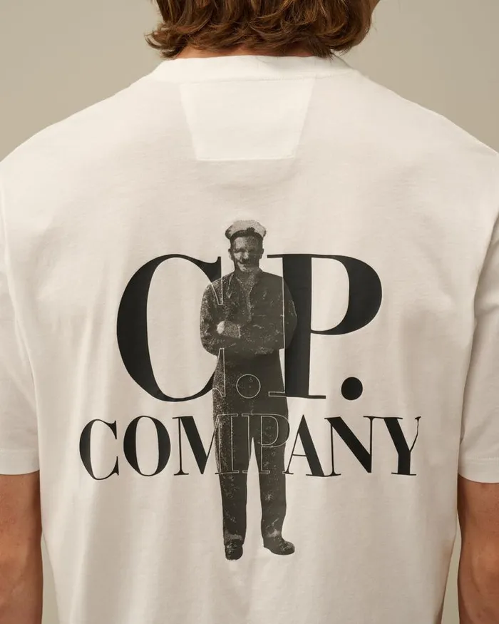 CP Company Tshirts and Polo 301 Jersey Bold British Sailor TShirt Gauze White 8211 Man