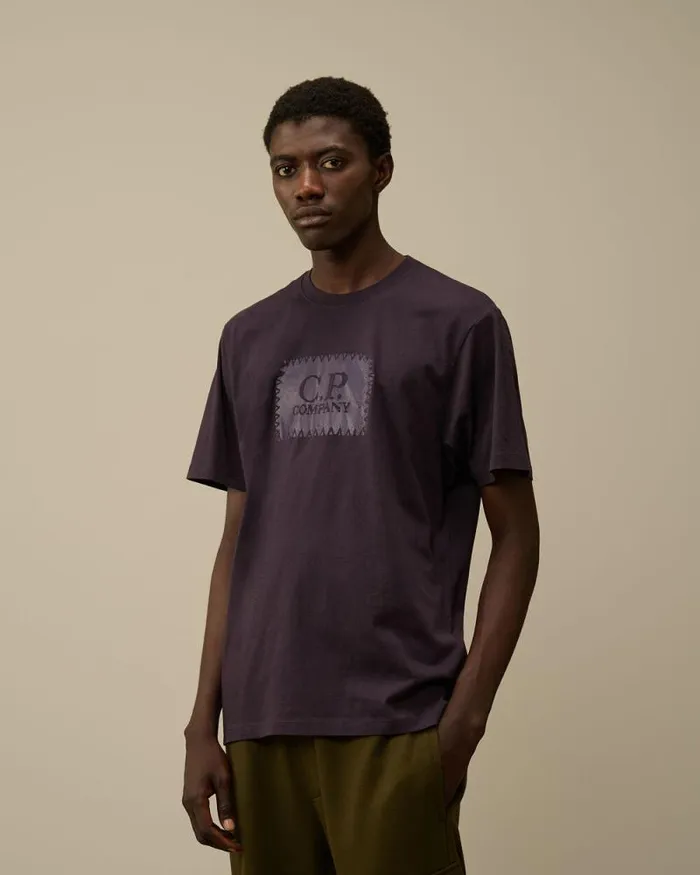CP Company Tshirts and Polo 301 Jersey Logo Label TShirt Nightshade Purple 8211 Man