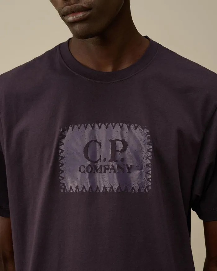 CP Company Tshirts and Polo 301 Jersey Logo Label TShirt Nightshade Purple 8211 Man