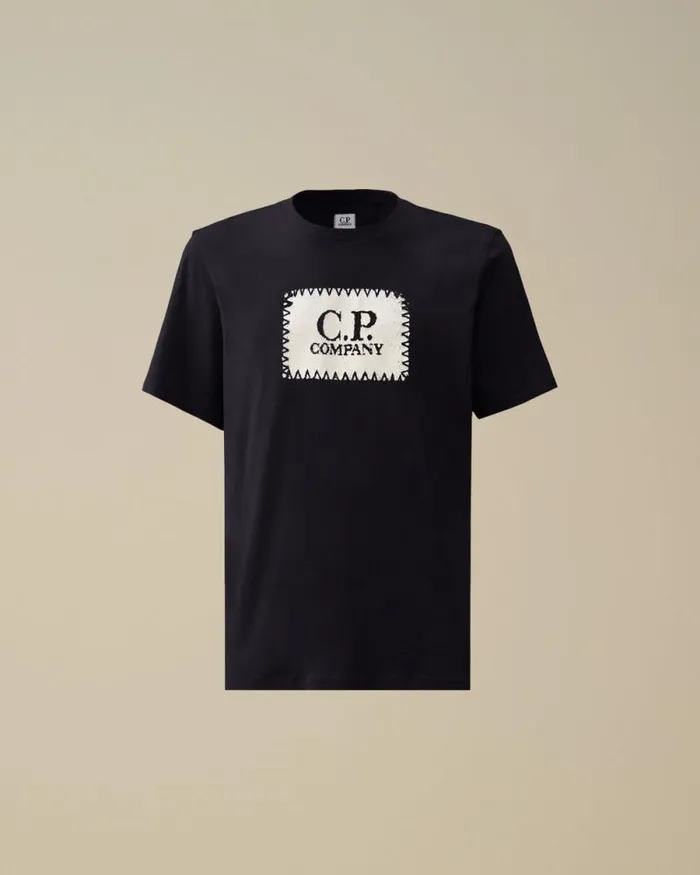 CP Company Tshirts and Polo 301 Jersey Logo Label TShirt Total Eclipse Blue 8211 Man CP Company Tshirts and Polo 301 Jersey Logo Label TShirt Total Eclipse Blue 8211 Man