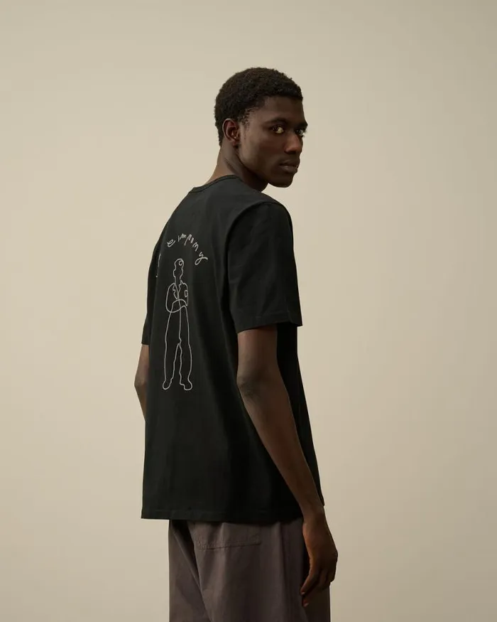 CP Company Tshirts and Polo Mercerized 302 Jersey Twisted Logo Graphic TShirt Black 8211 Man