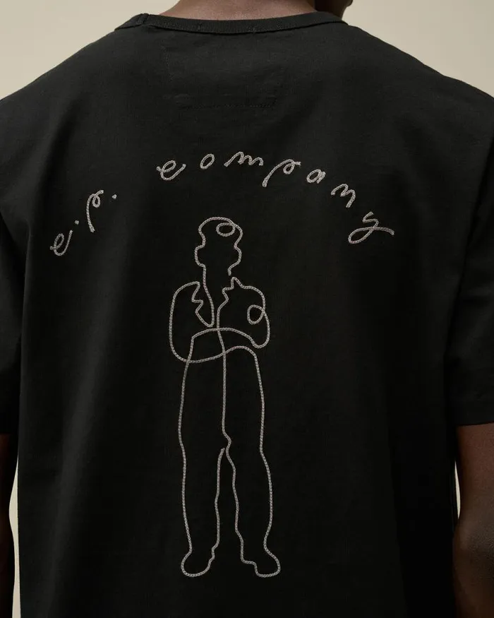 CP Company Tshirts and Polo Mercerized 302 Jersey Twisted Logo Graphic TShirt Black 8211 Man